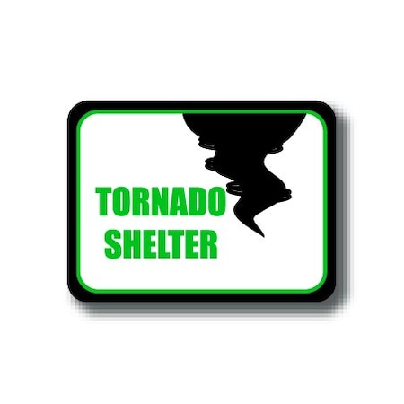 Ergomat 12in x 9in RECTANGLE SIGNS - Tornado Shelter DSV-SIGN 108 #2205 -UEN